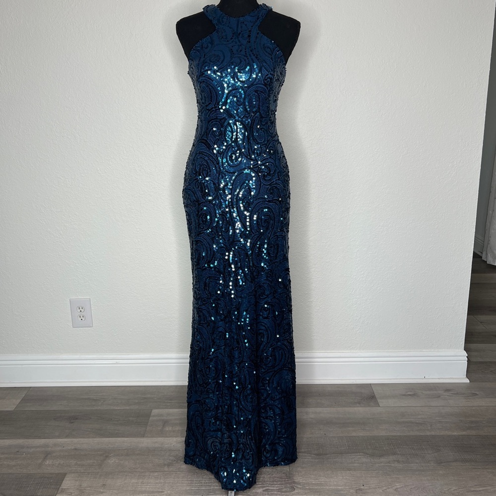 Morgan & Co. Royal Blue Sequin Maxi Dress